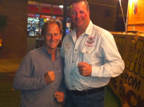 digger and myself - one of feeds boxes - great bloke